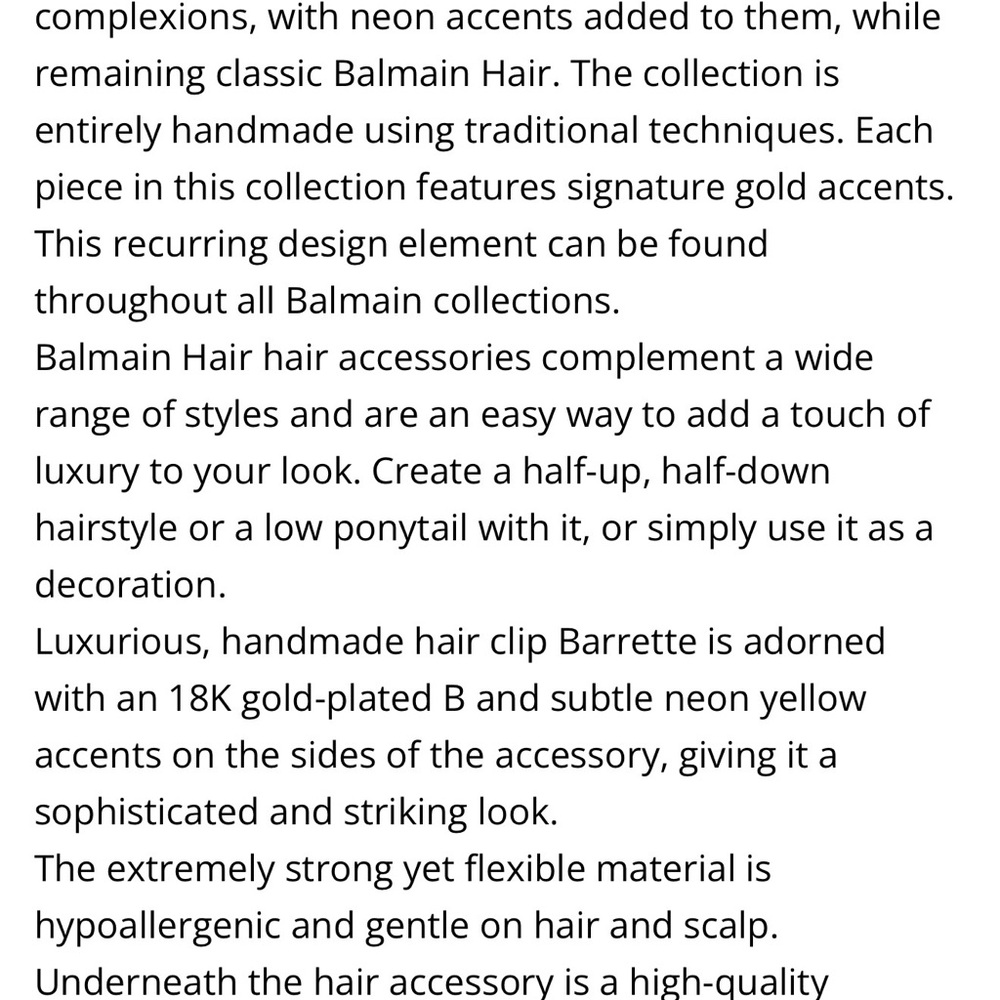 Balmain 18k Gold plated Hair Clip - Picture 11 of 12